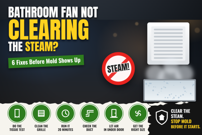 Bathroom fan not clearing steam, 6 fixes graphic