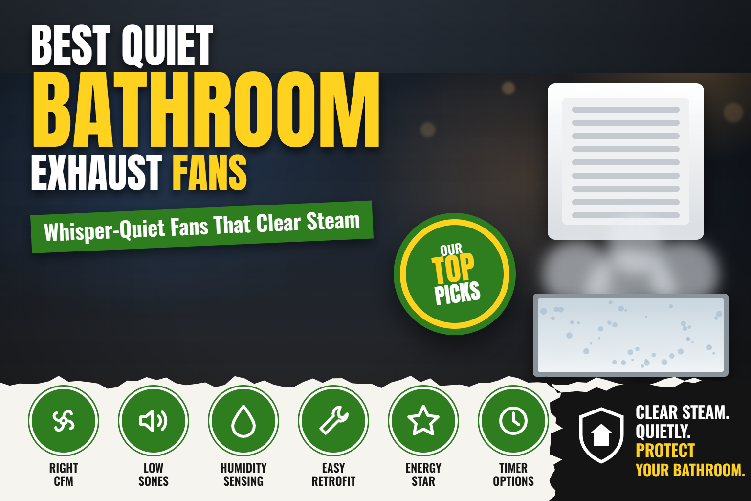 Best quiet bathroom exhaust fans, top picks graphic