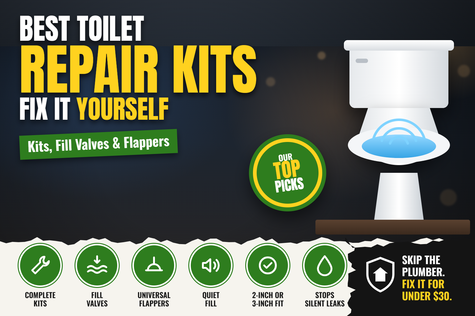 Best toilet repair kits, top picks graphic