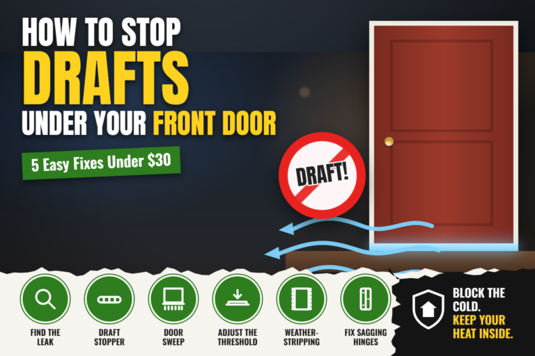 How to stop drafts under your front door, 5 easy fixes graphic